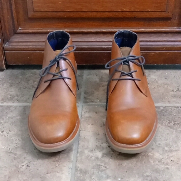 Aldo Men's Brown Leather & Tan Suede Tie Up Ankle Boot Shoes 8 - Picture 2 of 16